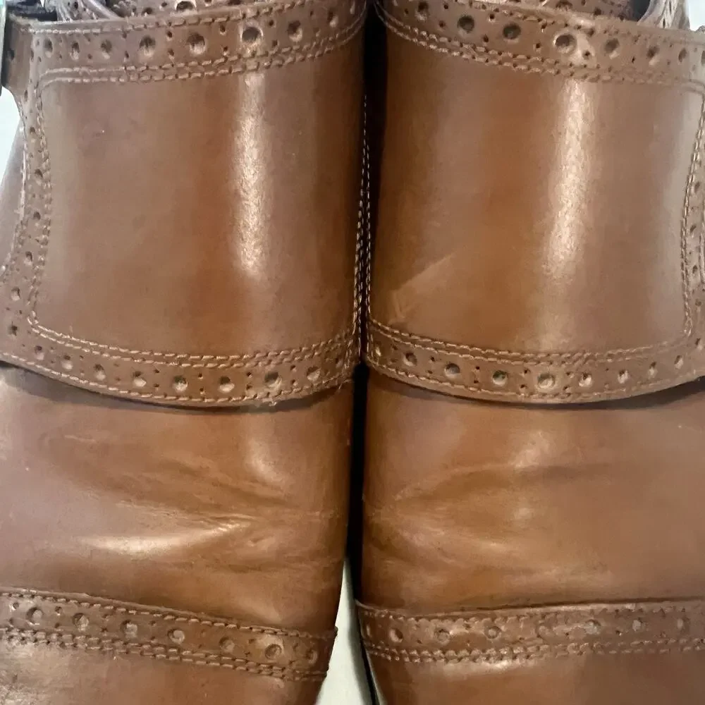 Cole Haan Grand OS Double Monk Strap Shoes Men’s Size 11.5 Brown Leather
